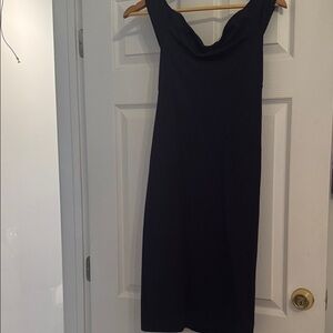 The Vintage Shop Strapless Navy Dress